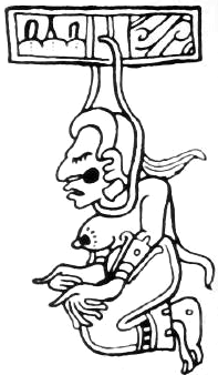 Representación tradicional de Ixtab, diosa del suicidio.
